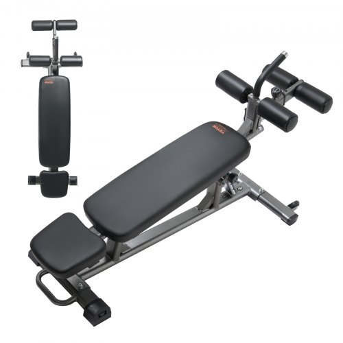 Reguliuojamas suoliukas atsilenkimams, decline ab bench su reverse crunch rankena, 4 aukščio padėtys, plieninis, 453 kg