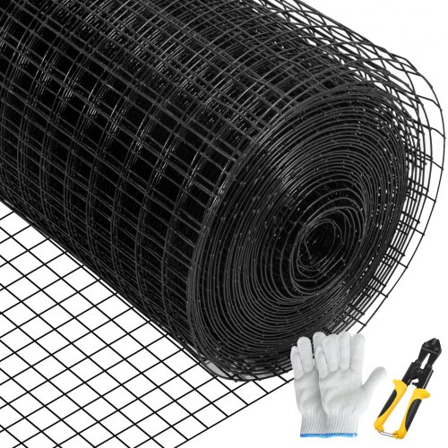 Cinkuota plieninė vielos tvora 122 x 1524 cm, 25 x 25 mm akutės, 16 storio, su vielos kirpimo replėmis ir audinio pirštinėmis