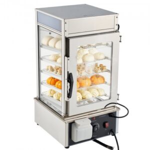 5 tasandiga kaubanduslik toidusoojenduse vitriin, 1200 W, reguleeritav riiul ja roostevabast terasest raam, 120 l