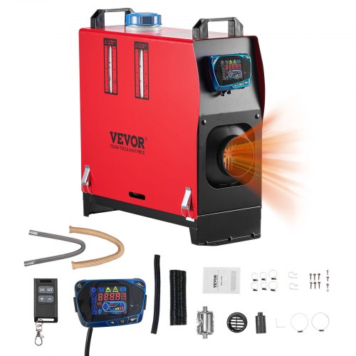 Dīzeļa gaisa sildītājs, 12-24 V, 5-8 kW, ar tālvadības pulti un zilu LCD slēdzi
