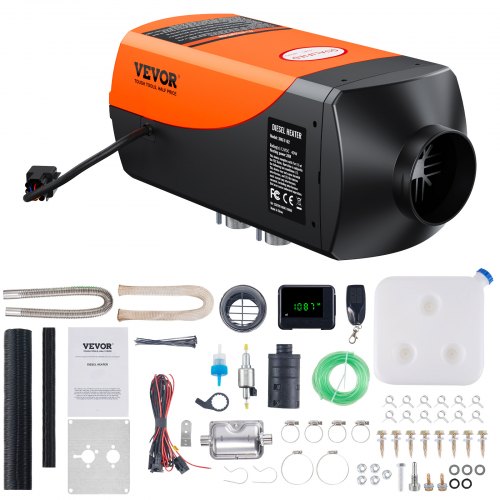 Dīzeļgaisa sildītājs, 12 V un 24 V, 2 kW, ar LCD displeju un tālvadības pulti, 10 l