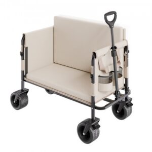 Taitettava kärry, kantavuus 249,48 kg, 220 l, 2-in-1, muuntuu penkiksi, säädettävällä kahvalla