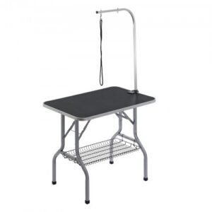 Šunų priežiūros stalas su prispaudžiama rankena, 915 x 610 mm, sulankstomas, modelis GT-210S