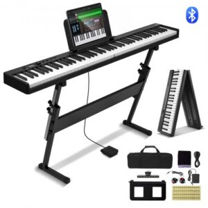 88 klavišų sulankstomas skaitmeninis pianinas su Bluetooth ir MIDI, BX-20, juodas