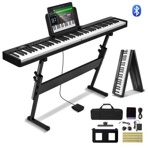 88 klavišų sulankstomas skaitmeninis pianinas su Bluetooth ir MIDI, BX-20, juodas