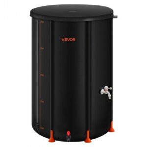 Kokkupandav vihmaveetünn, 380 l, 1000D PVC, must