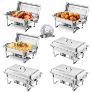 Kuumutusnõude buffetkomplekt, 7,6 l, 6 tk, roostevaba teras, hõbedane