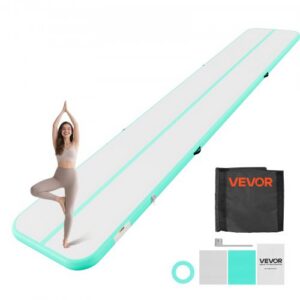 Pripučiama gimnastikos oro takelis 6 m treniruotėms su elektriniu siurbliu, 10 cm, mėtų žalia