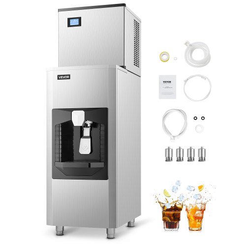 Komercinis ledo gaminimo aparatas, 226,8 kg/24 val., 80 kg talpa, 9 kg/min automatinis dozavimas, su jutikliniu ekranu