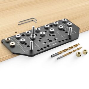 Kapi riiuli- ja hingejig 2-ühes, alumiiniumisulamist puurimismall 6,4 ja 4,8 mm puuridega