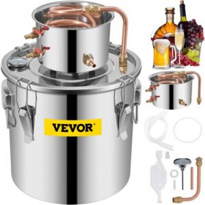 Roostevabast terasest destillaator 30 l, 38 l vasktoruga, sisseehitatud termomeetriga, koduseks pruulimiseks