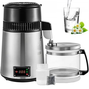 Hõbedane veedestillaator, 750 W, reguleeritav temperatuur, 4 l, roostevabast terasest sisuga