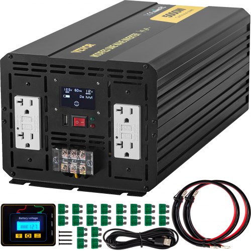 Modifitseeritud siinuslaine inverter 5000 W, DC 12 V kuni AC 110 V, LCD, GYM-5000W