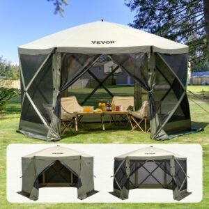 Pop-up nojumes telts ar sietu, 6 malu, 3,66 x 3,66 x 2,4 m, armijas zaļa