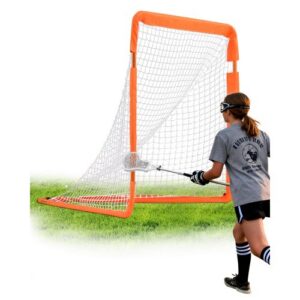 Laste lacrosse'i värav , kokkupandav, kandekotiga, oranž, 128 x 125 x 131 cm