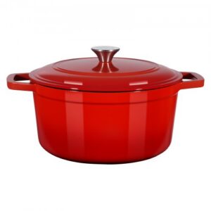 Emaliuoto ketaus puodas „Dutch Oven“, 5,7 l, su dangčiu ir dvigubomis rankenomis, raudonas