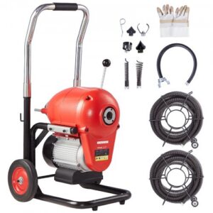 Vamzdžių nuotekų valymo irenginys 1100W, sekcinis spiralinis grąžtas, rankinis padavimas
