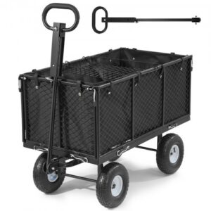 Sodo vežimėlis, 544,3 kg, plieninis rankinis vežimėlis, 25 cm padangos, reguliuojama rankena, TC-1200