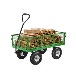 Puutarhakärry V900G irrotettavilla verkkolaitoilla, musta / vihreä, enintään 408 kg, 184 x 56 x 54 cm