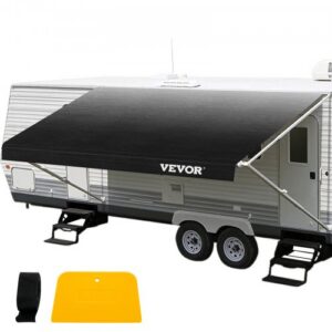 RV markīzes audums 549 cm, nomaiņas audums 518 cm 5,1 cm, ūdensizturīgs vinils, ogļu pelēks