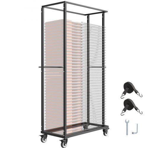 Saliekamo krēslu rati 60 krēsliem, 227 kg nestspēja, metāla