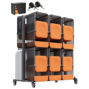 Taittotuolien teline VV42, 363 kg, mattamusta, 182 x 86 x 186 cm