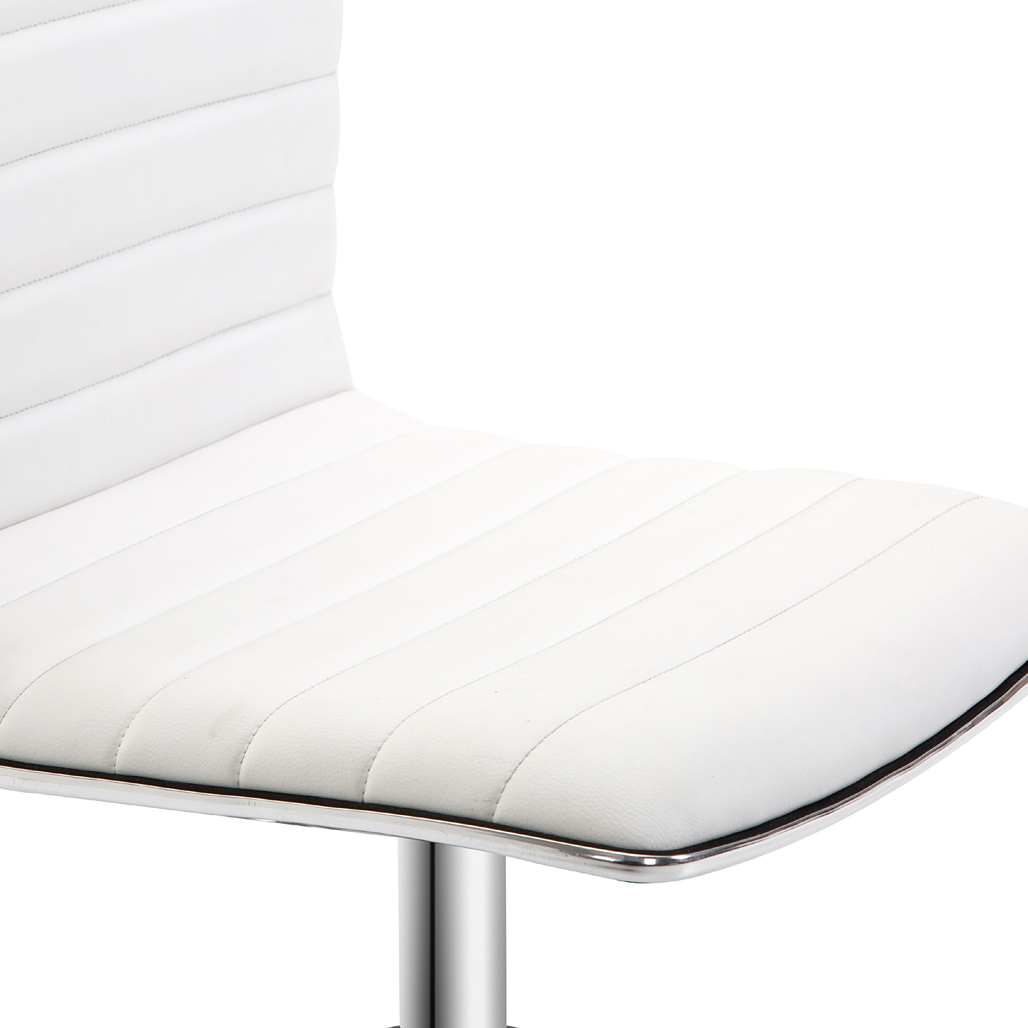 Salona krēsls ar atzveltni, regulējams augstums, tērauds / PU, balts, 48 x 52 x 78-90 cm - Image 9
