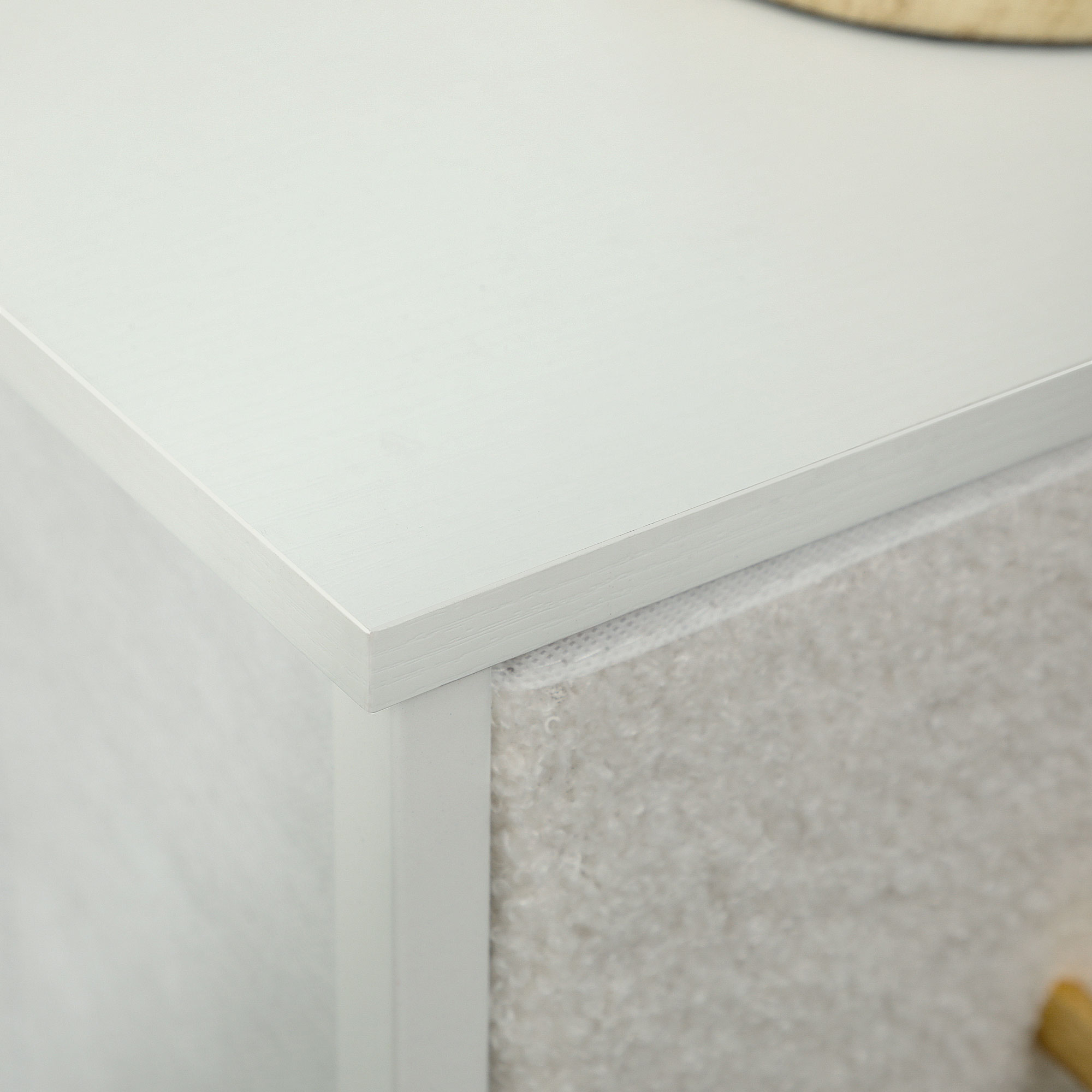 Auduma kumode ar 9 atvilktnēm, tērauda rāmis, krēmbalta, 100 x 30 x 99 cm - Image 8