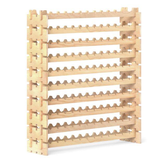 Viinipulloteline, 6 tasoa, 72 pullolle, mäntyä, 120 x 29 x 79 cm - Image 4