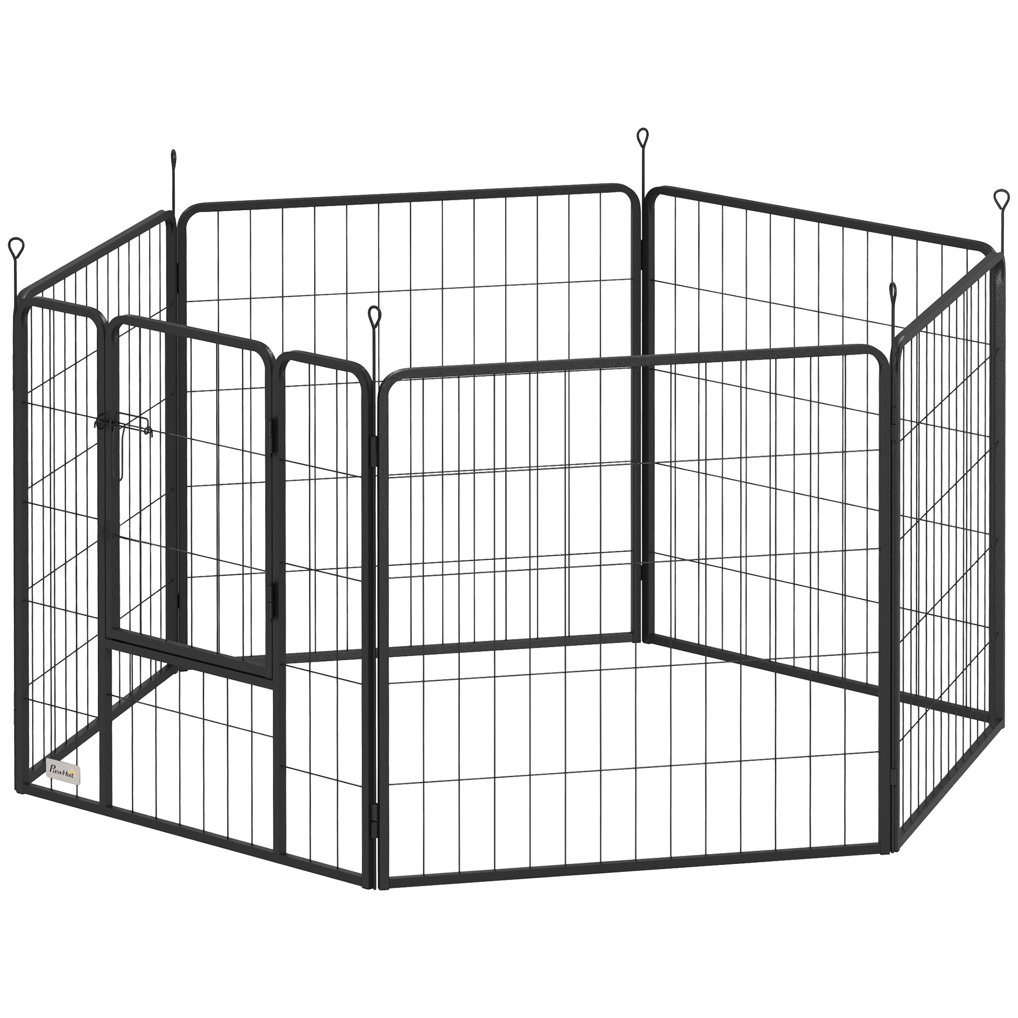 Koerte aedik, 6 paneeli, teras, kokkupandav, hall, 160 x 80 x 80 cm