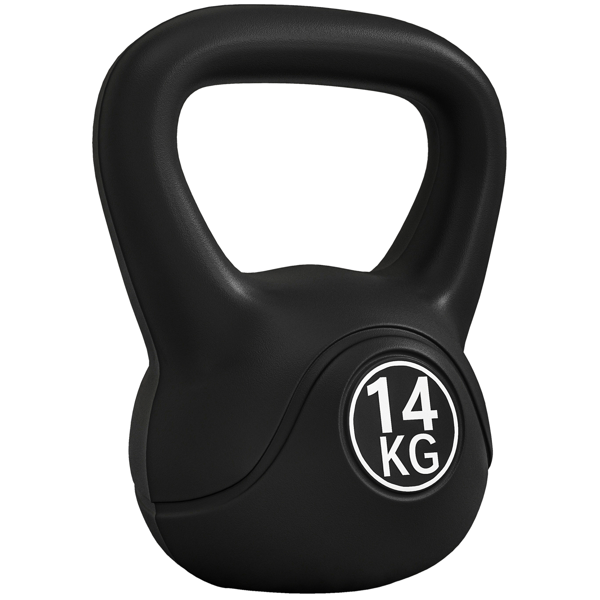 Kettlebell liivtäidisega, 14 kg, must, 27 x 21 x 31 cm