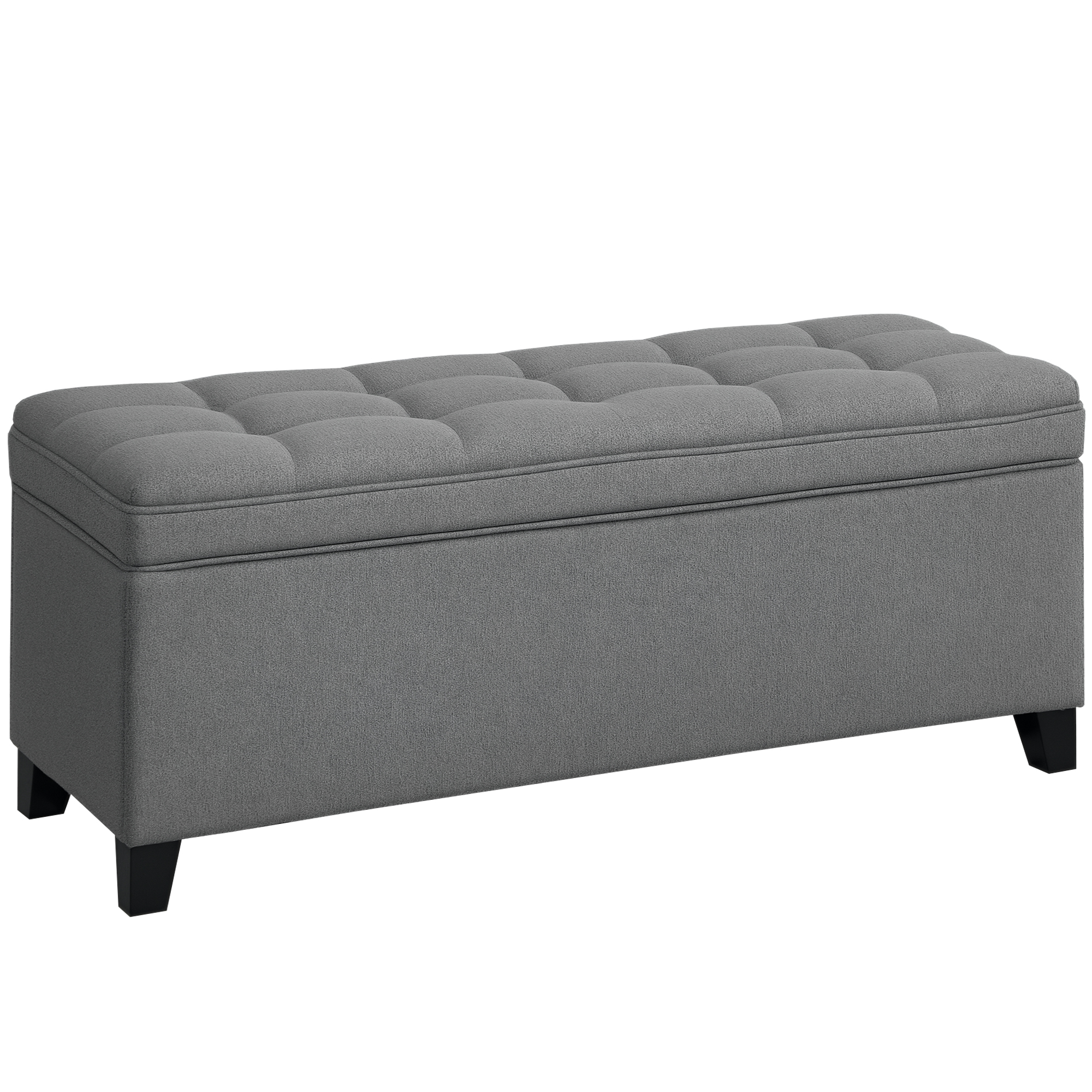 Panipaigaga pink polsterdatud istmega, tumehall, linase ilmega kangas, 120 x 40 x 48 cm