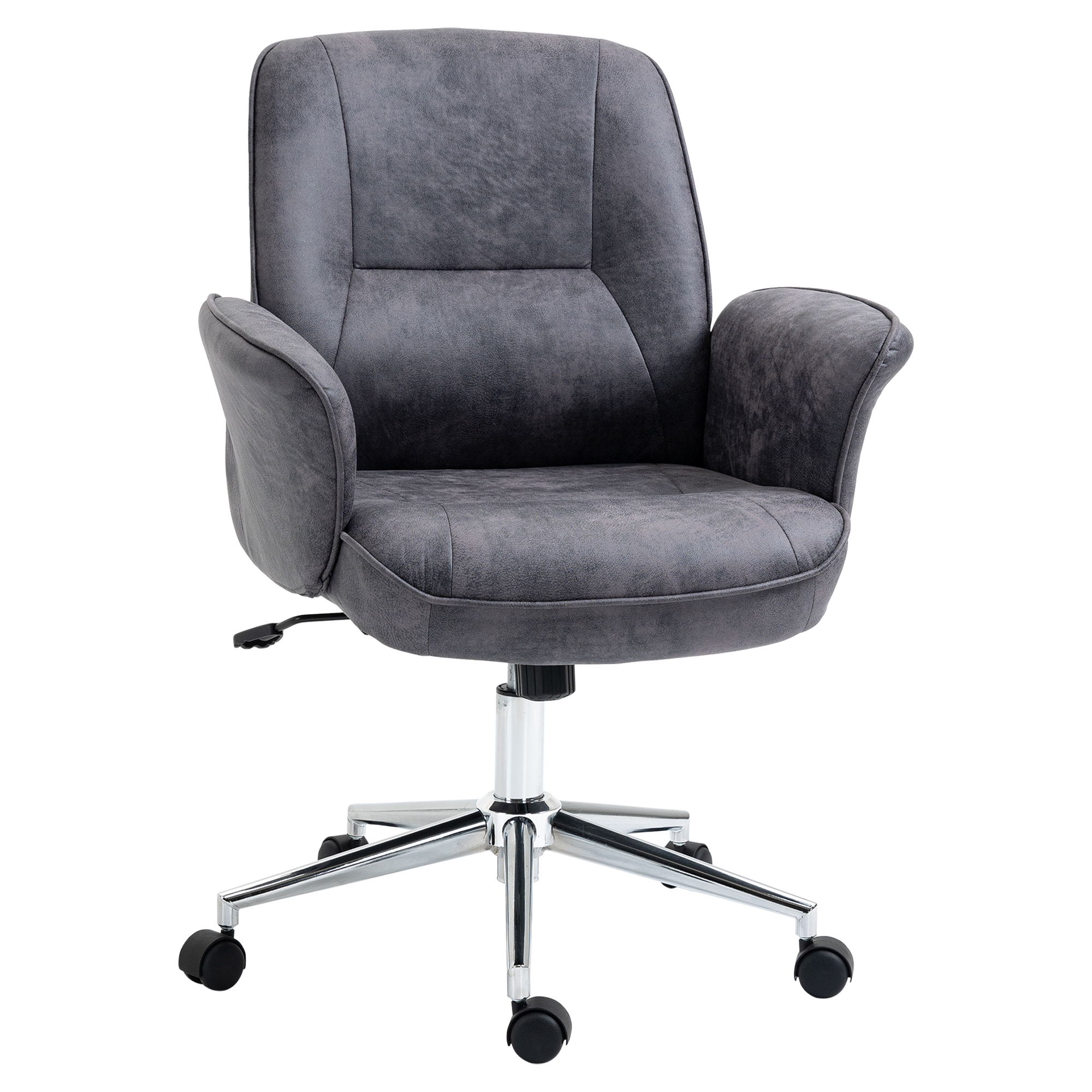 Biroja krēsls, regulējams augstums, šūpošanās funkcija, grozāms, tumši pelēks, tērauds, 67 x 69 x 92-102 cm