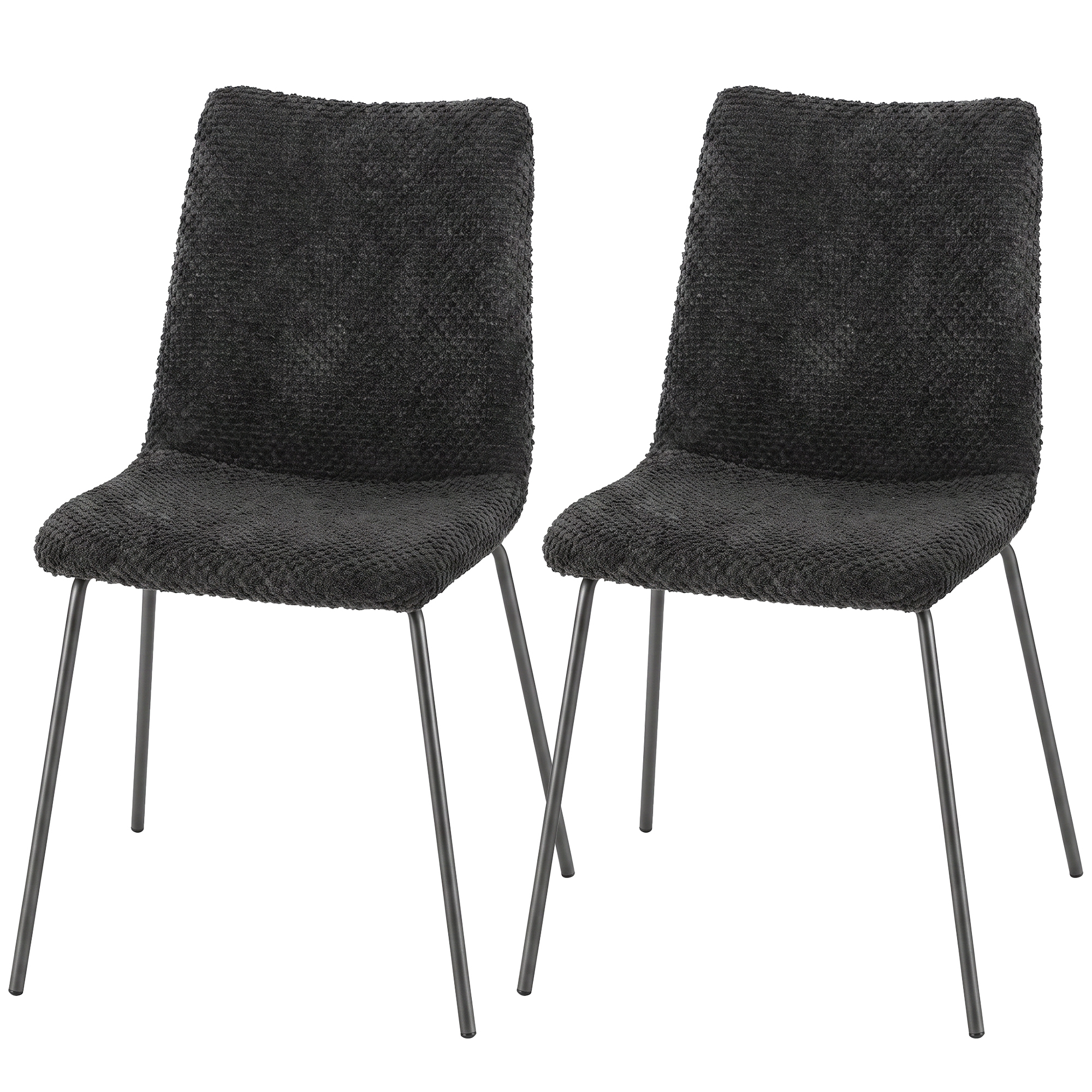 Söögitoa toolid, 2 tk, samet ja metall, tumehall, 45 x 57 x 89 cm