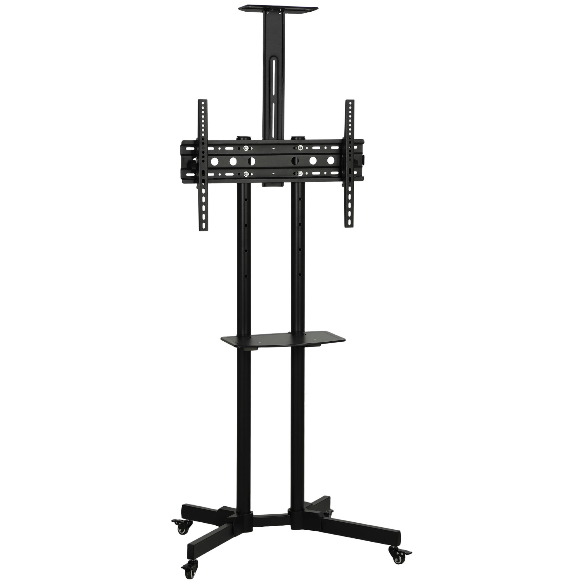 Ratastel telerialus, metall, must, 120-187,5 cm, teleritele 81,3-190,5 cm