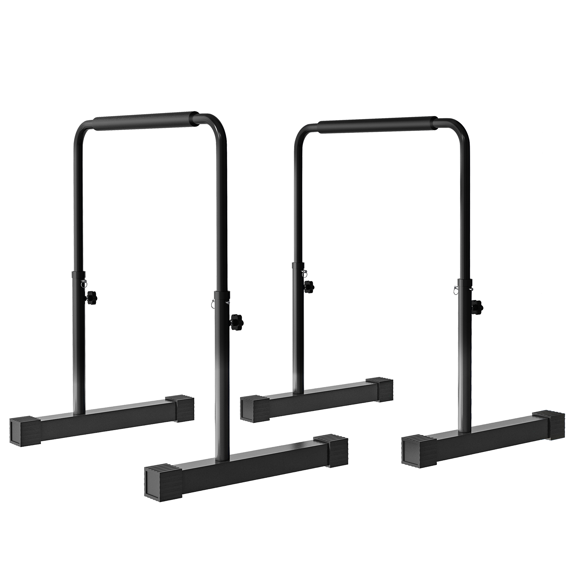 Regulējama dip stacija, 80-105 cm, tērauds, melna, līdz 120 kg