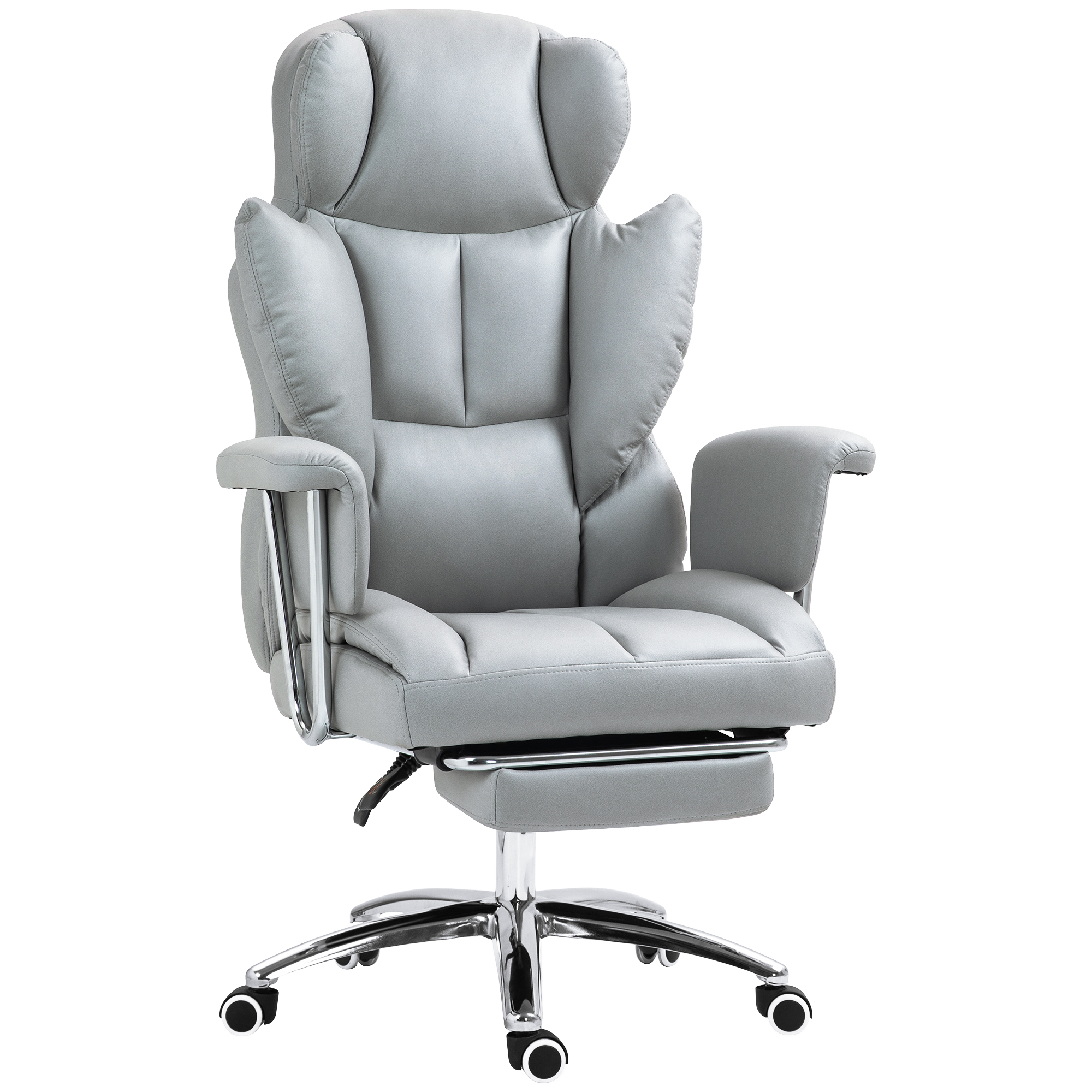 Ergonoomiline bürootool jalatoega, helehall, 74 x 65 x 120-128 cm