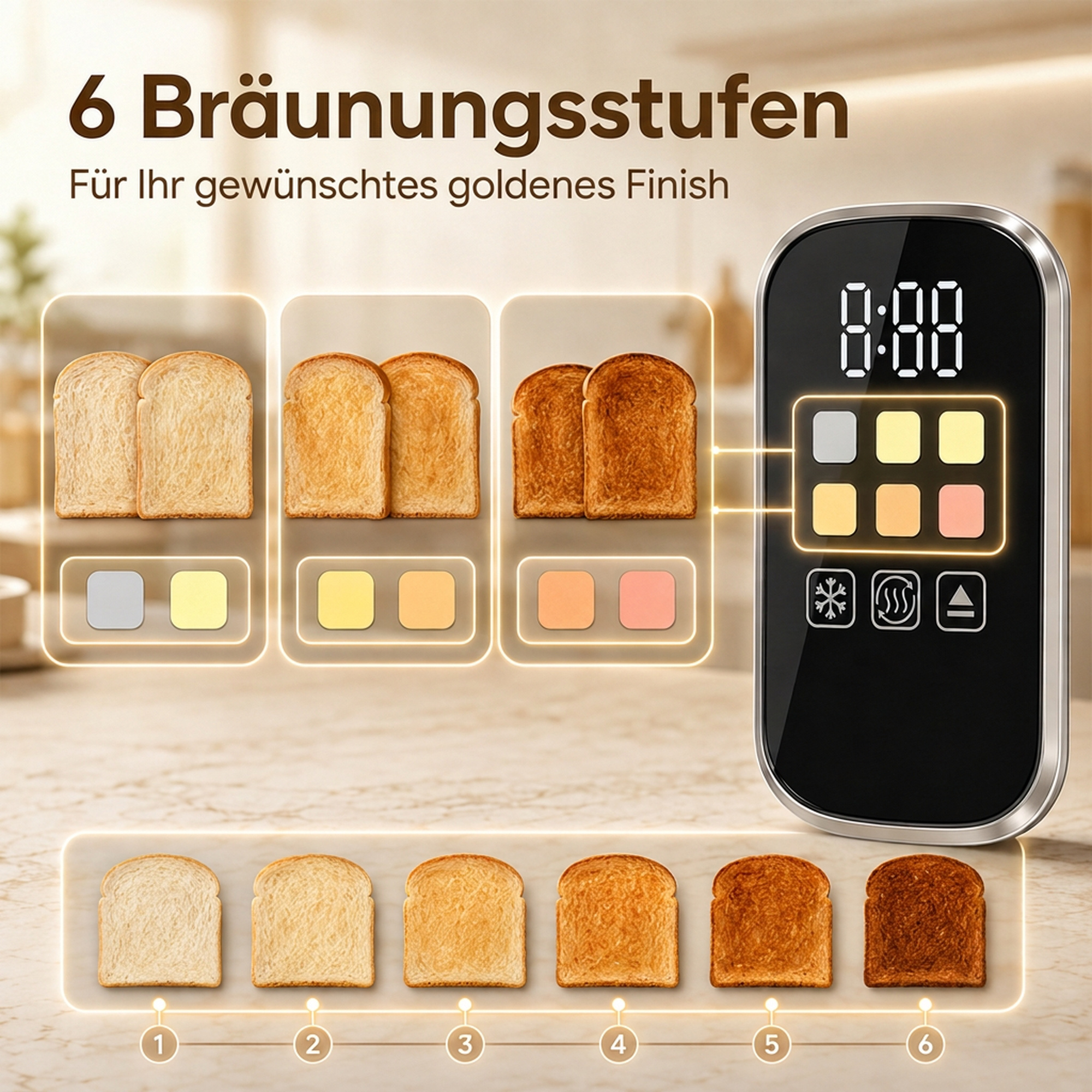 Vedenkeitin- ja leivänpaahdinsetti, 1,5 l, 2200 W, hopea - Image 6