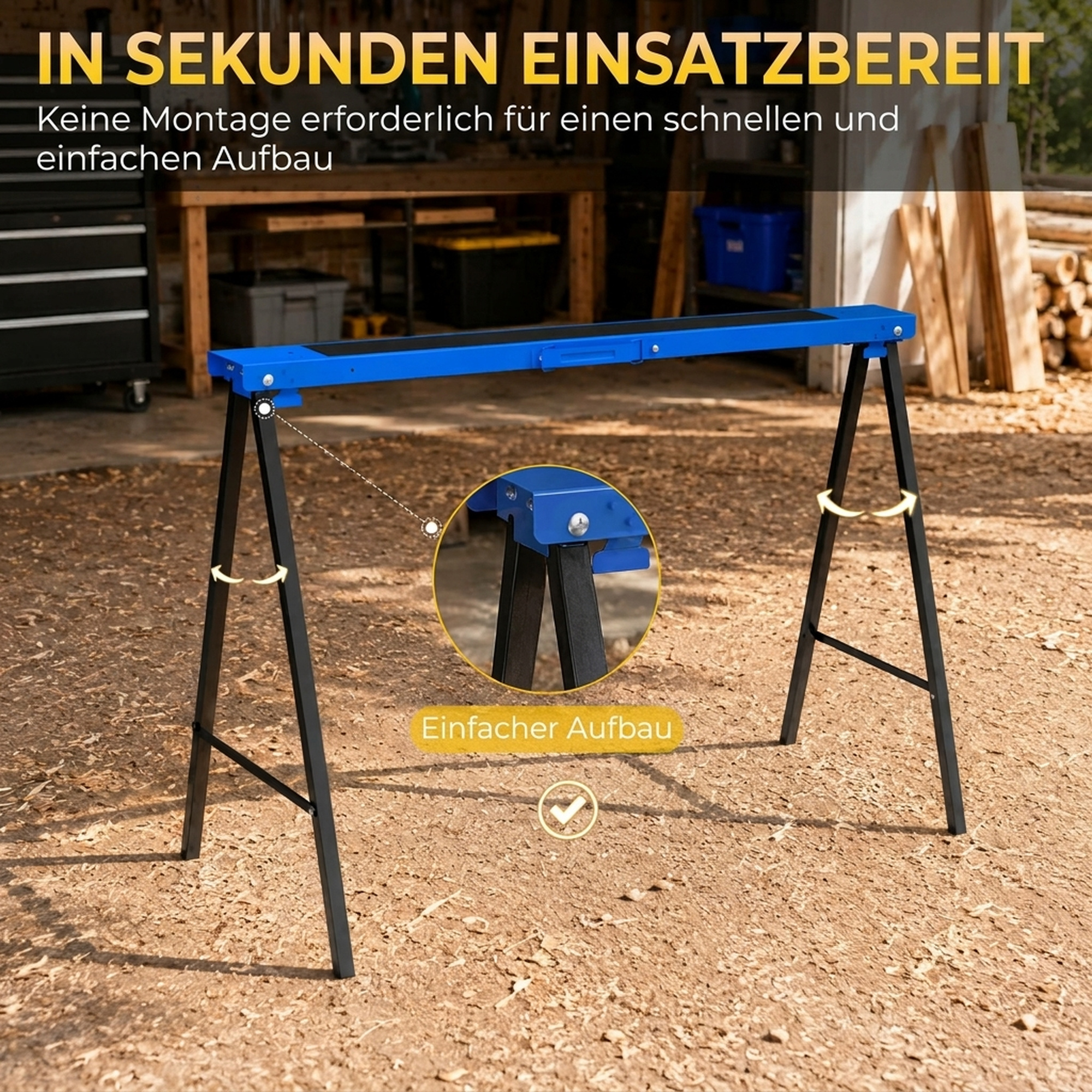 2 dalių darbinių ožių rinkinys, metalas, juoda ir mėlyna, 99,5 x 50 x 76 cm - Image 7