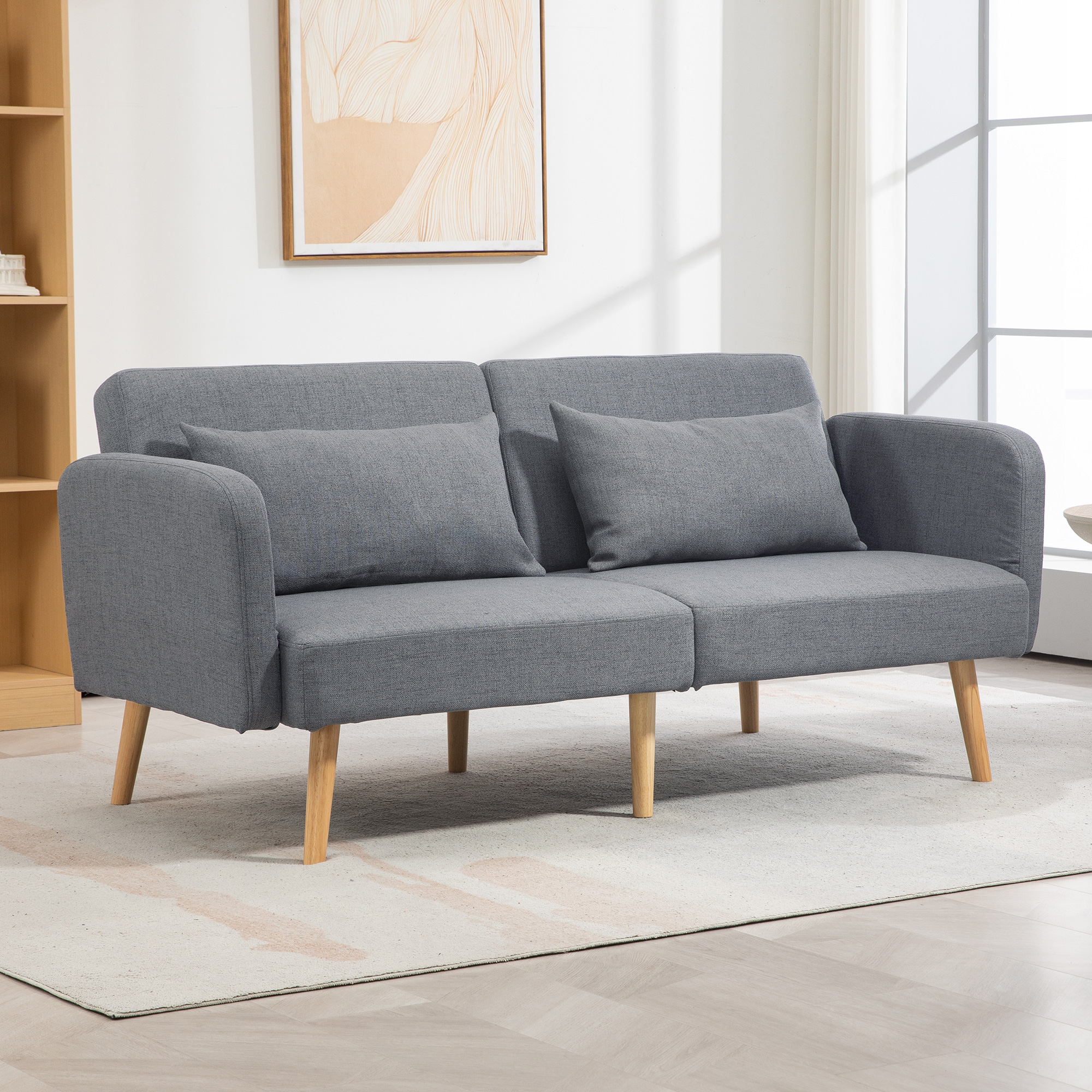 3 vietų miegamoji sofa, pilka, 170 x 83 x 80 cm, iki 240 kg - Image 2