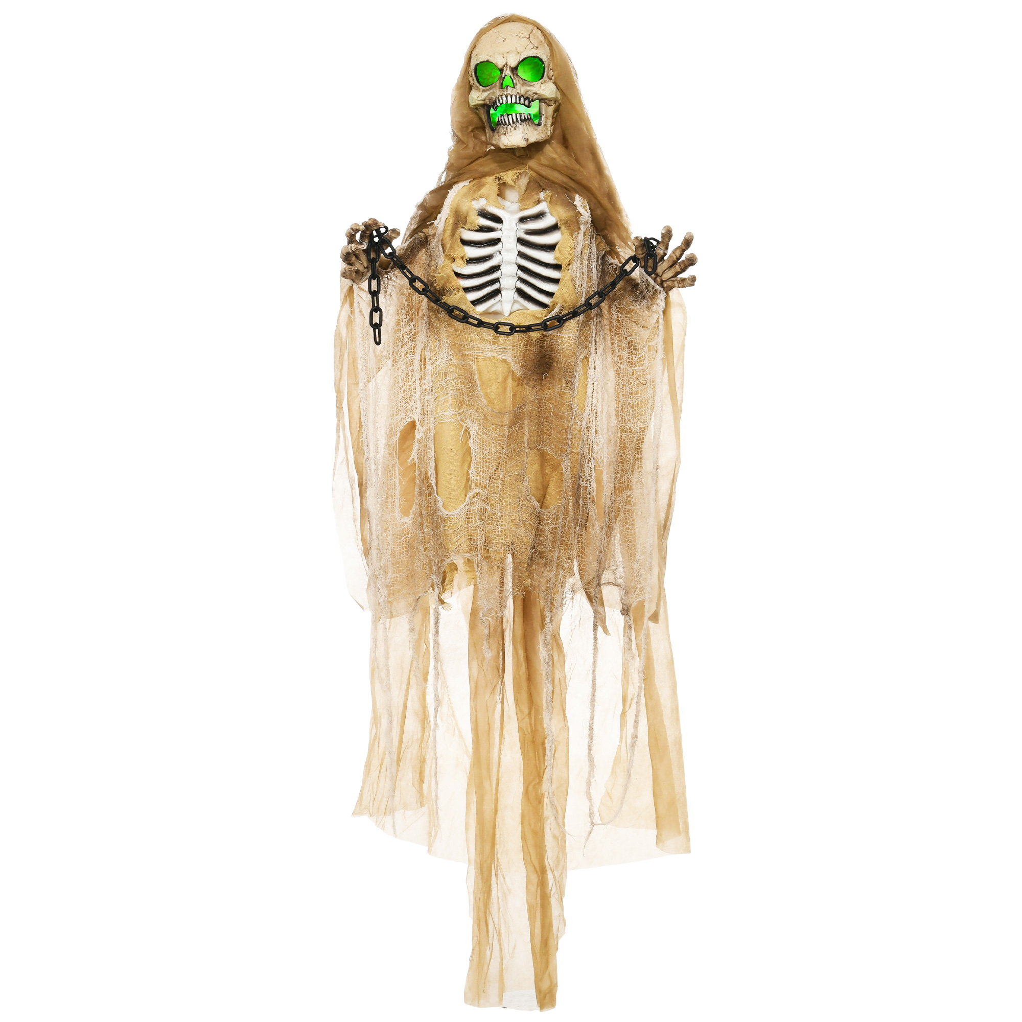 Riputatav animeeritud halloweeni luukere dekoratsioon, khaki, 70 x 18 x 183 cm