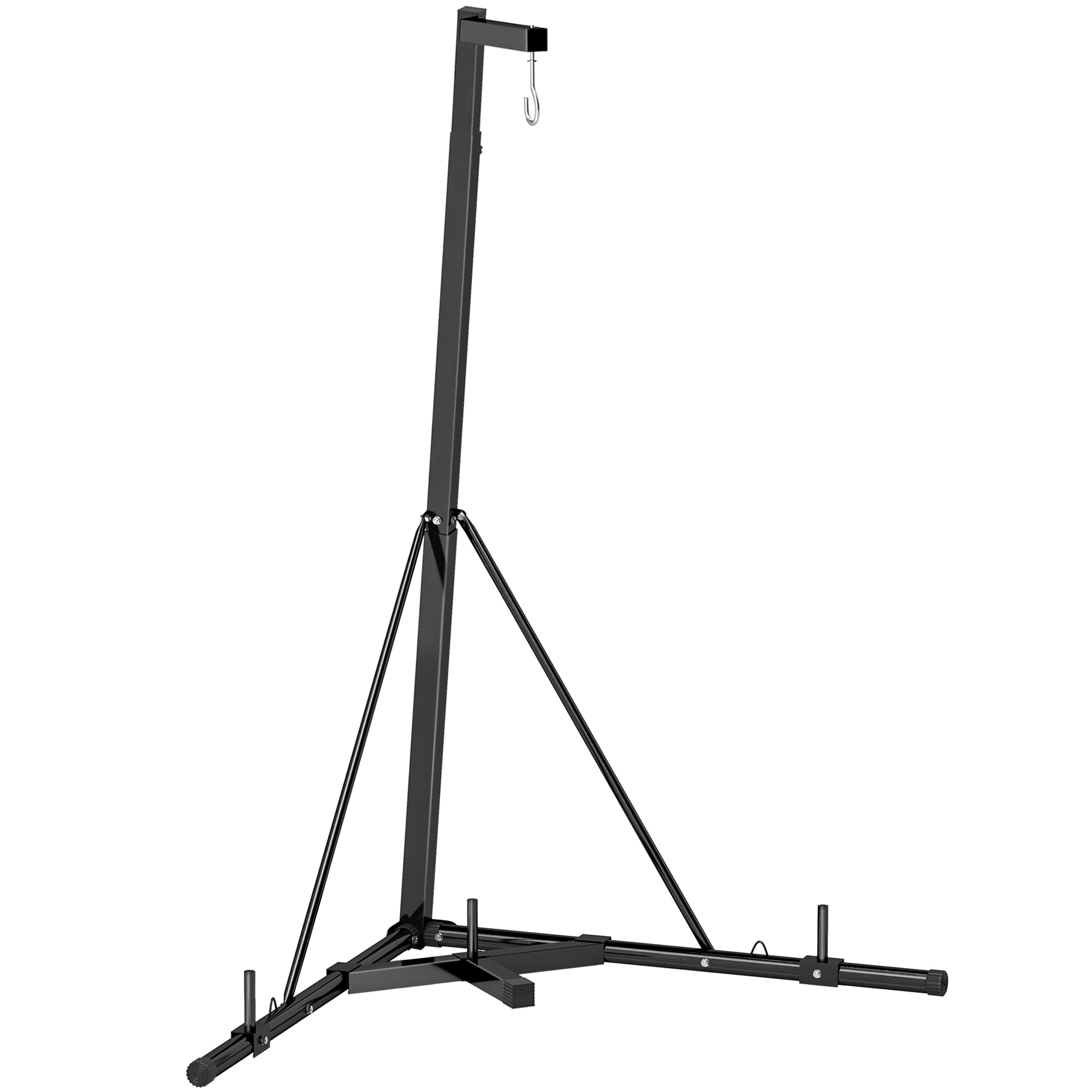 Reguleeritav poksikoti alus, kokkupandav, teras, must, 170 x 90 x 182-225 cm
