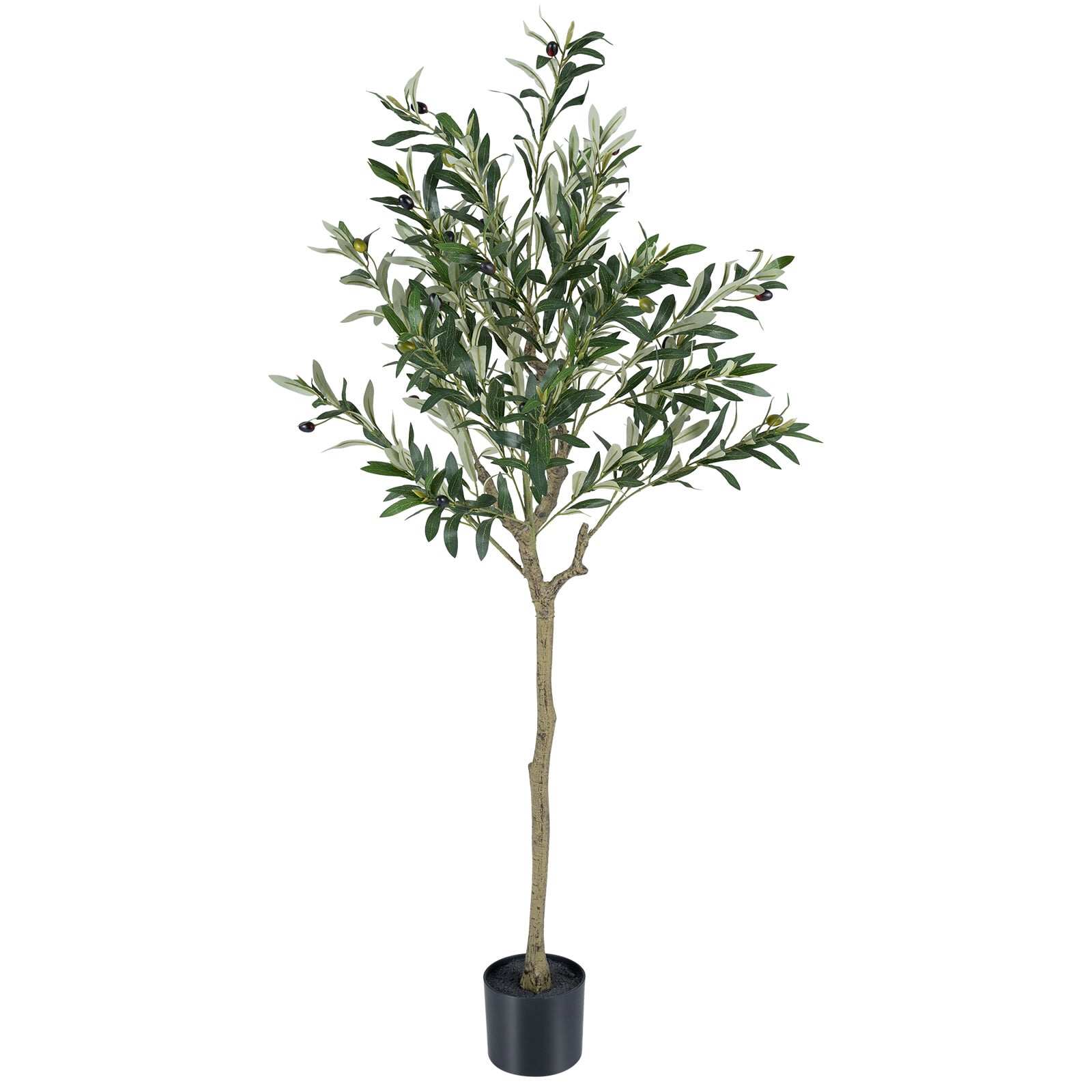 Mākslīgs olīvkoks ar 24 augļiem un 576 lapām, 150 cm, zaļš, melns - Image 6