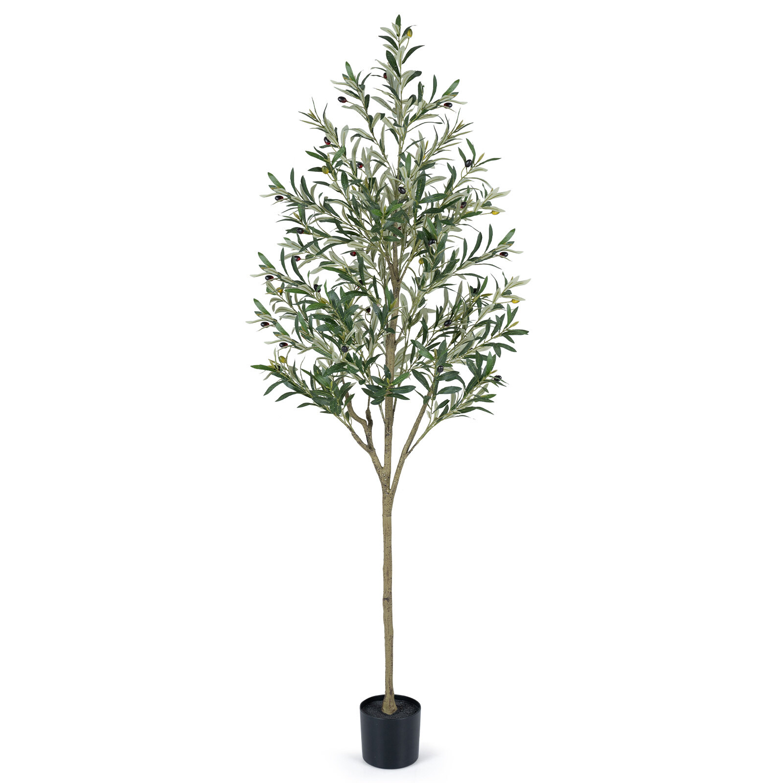 Mākslīgs olīvkoks podā, 190 cm, zaļš un melns - Image 6