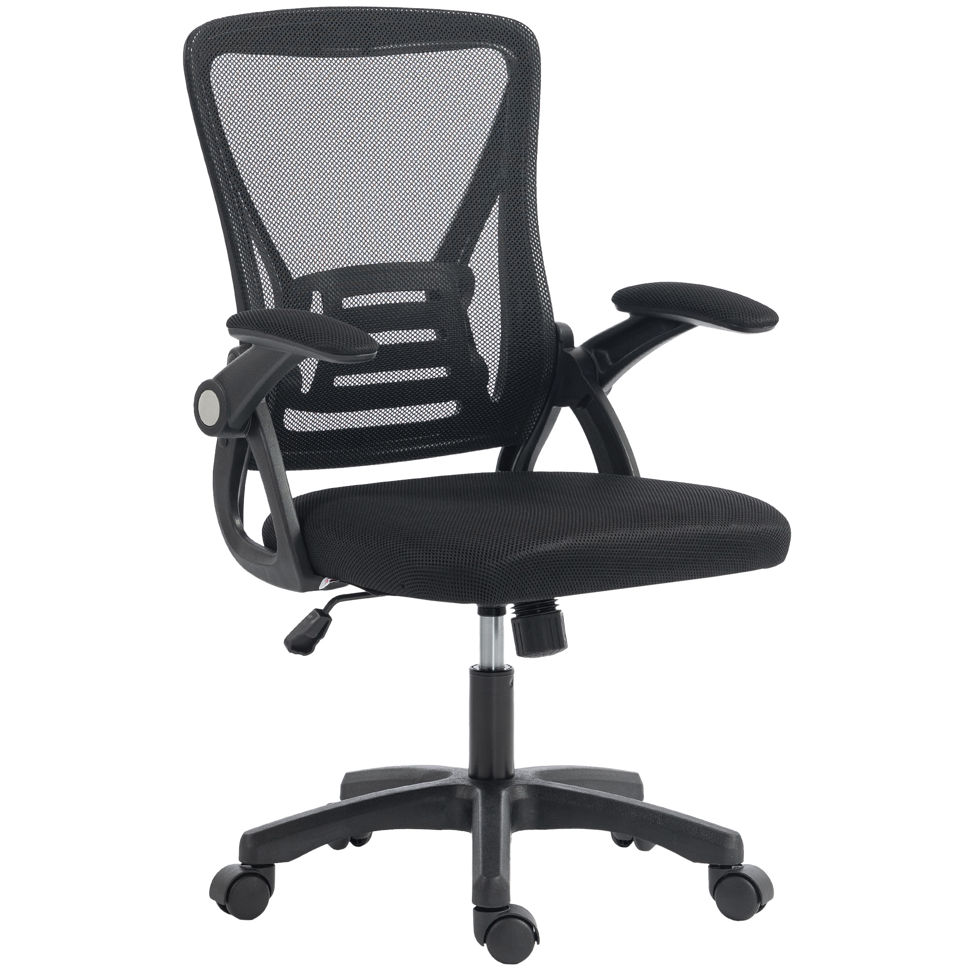 Kontoritool ülestõstetavate käetugedega, must, 59,5 x 56 x 93-103 cm