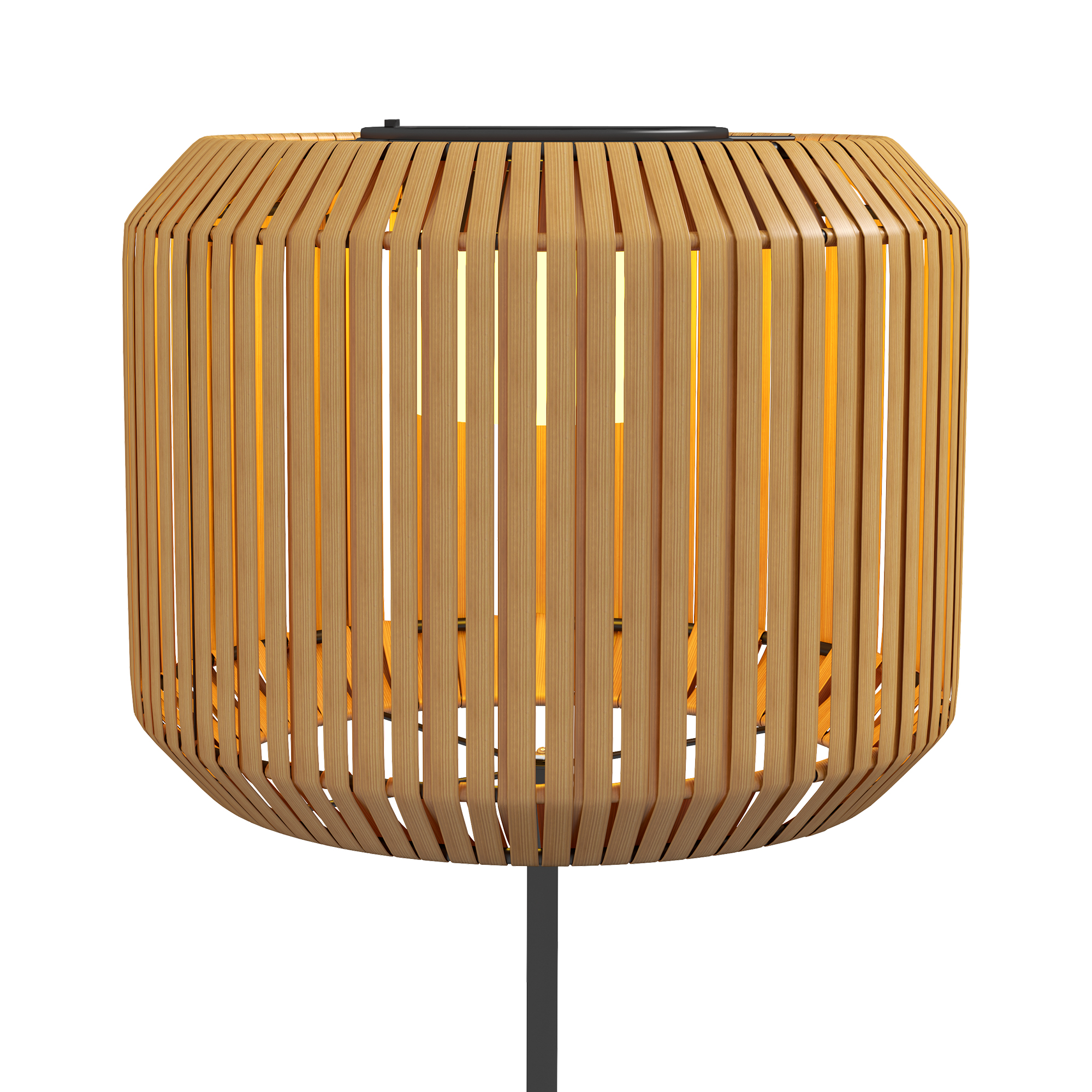 Lauko saulės lempa iš PE ratano, geltona/juoda, Ø34 x 130 cm - Image 8