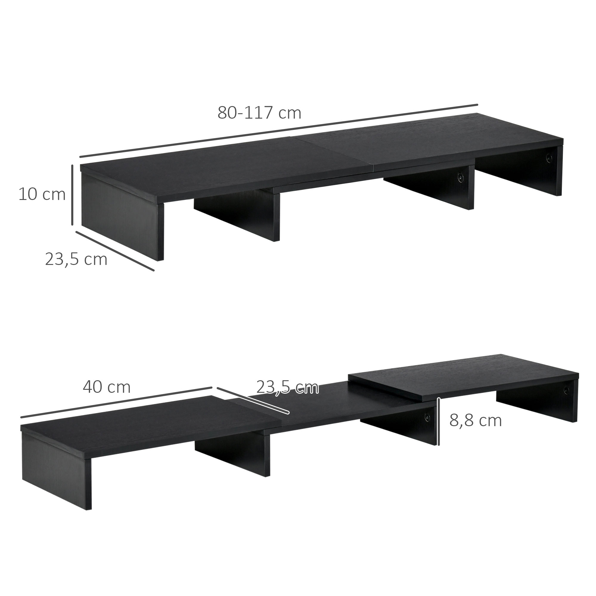 Monitori alus, must, 80-117 x 23,5 x 10 cm - Image 3