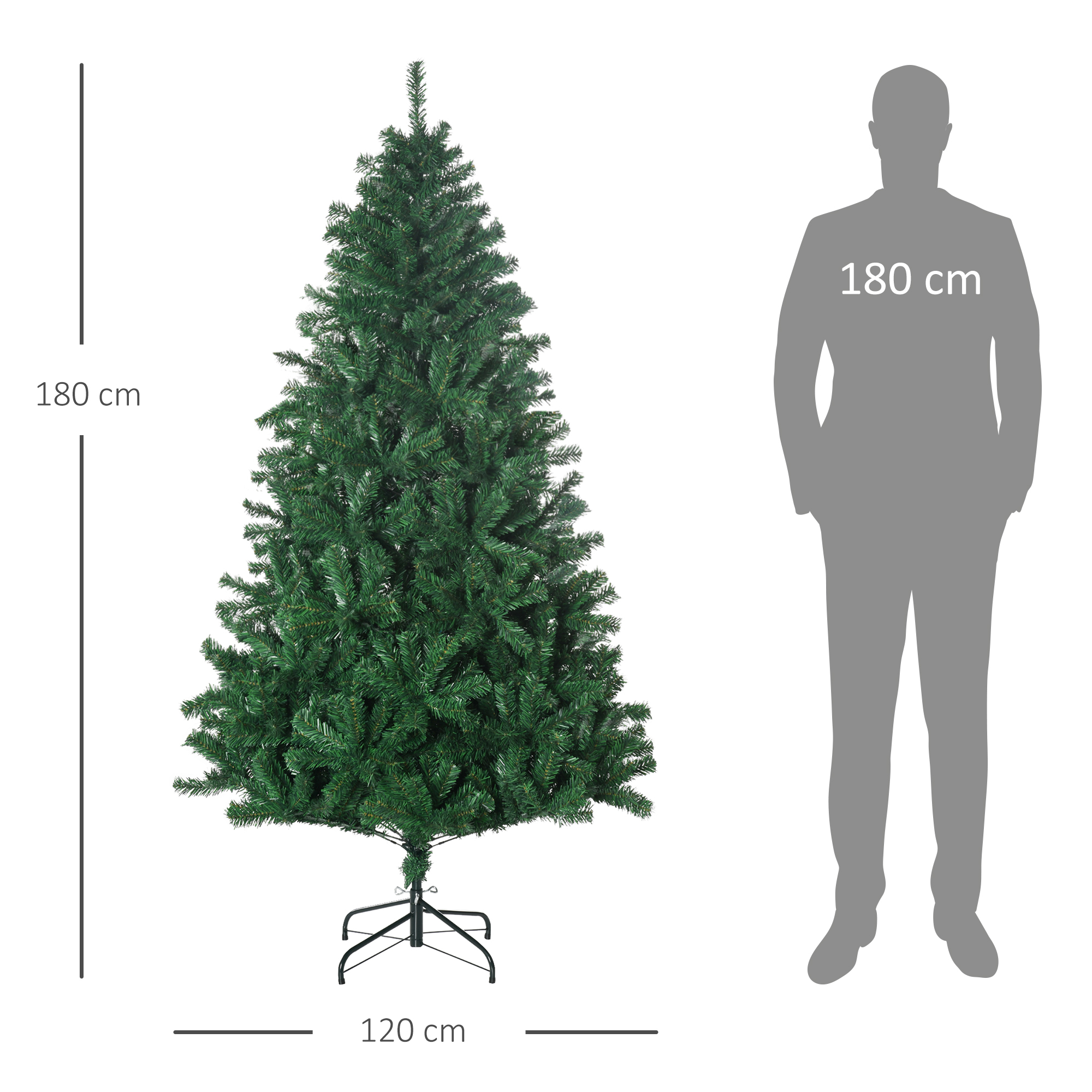 Tekokuusi 180 cm, vihreä, metallijalustalla - Image 3