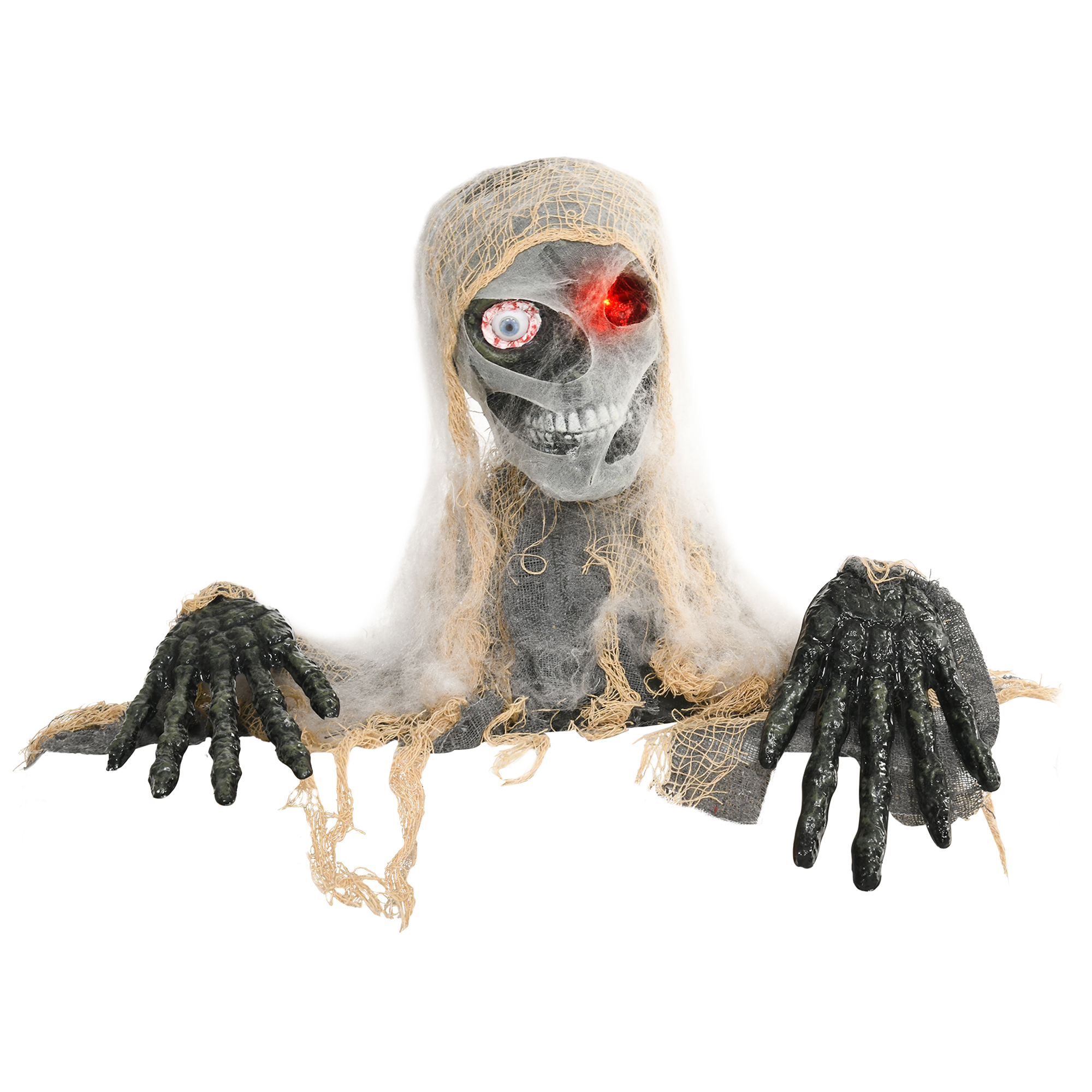Animeeritud halloweeni dekoratsioon, ühe silmaga muumia, pruun/hall, 55 x 18 x 35 cm