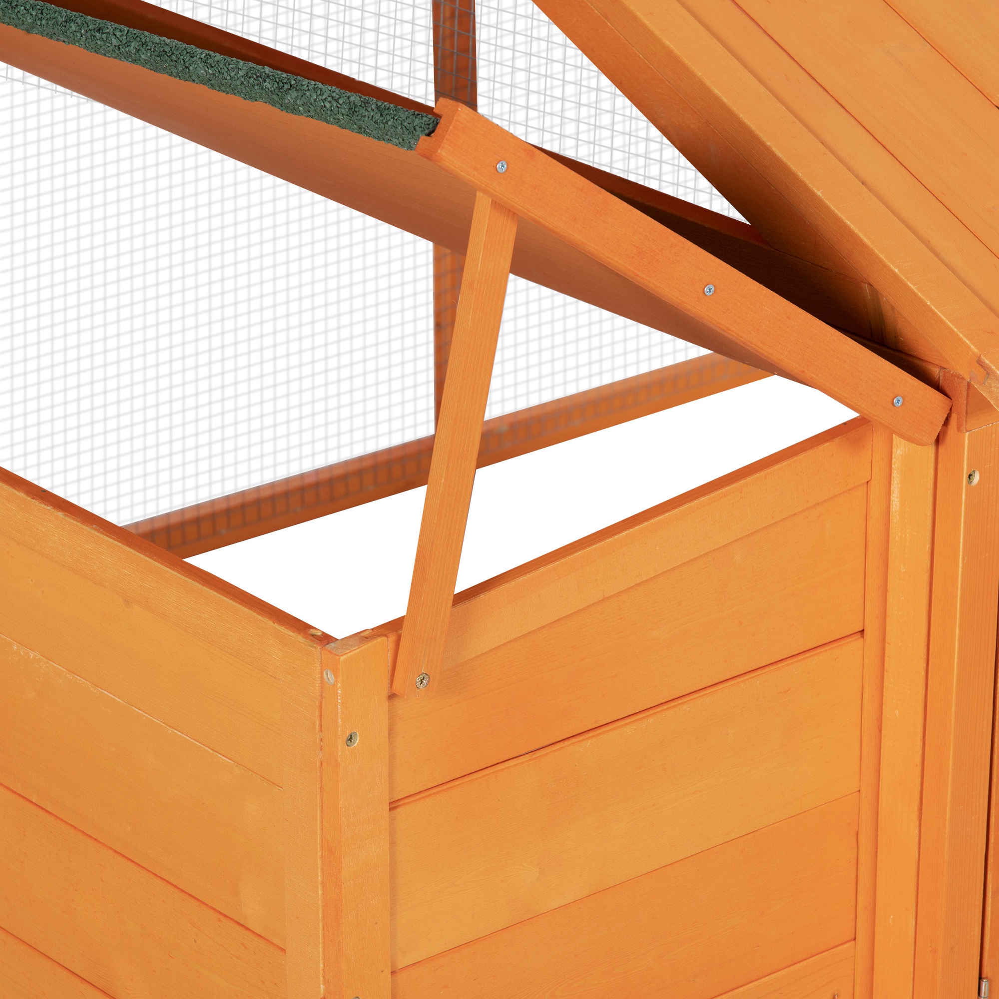 Kanatarha ja pesäkoppi, 240 x 112,5 x 76 cm, oranssi - Image 8